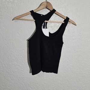 NWT Zara Solid Black Ribbed Tank Top